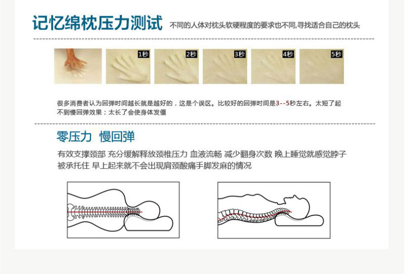 亲水记忆棉双人枕头护颈椎保健长枕
